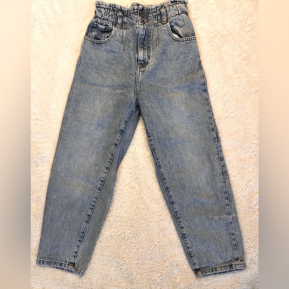 Zara Wide leg Straight Blue Denim Jeans Sz 11/12